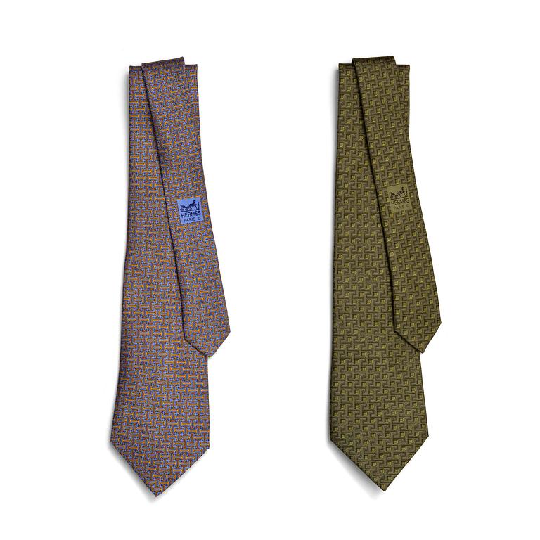 Hermès, two silk ties.
