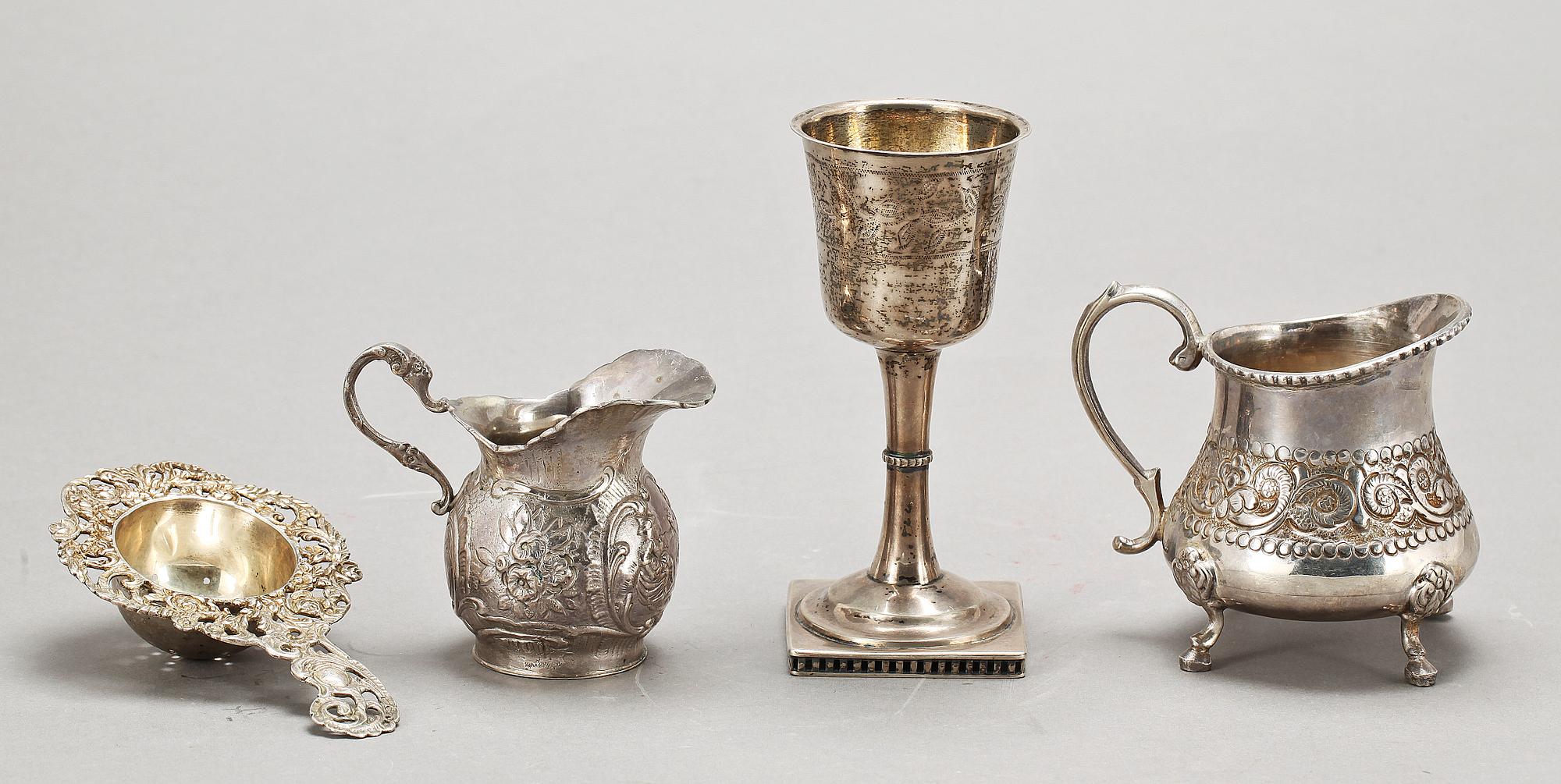 PARTI SILVER, 4 delar, 1800/1900-tal. Vikt ca 342 gr.