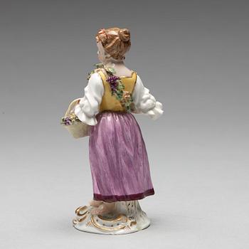 A Meissen allegorical figurine representing autumn, period of Marcolini, 18th Century.