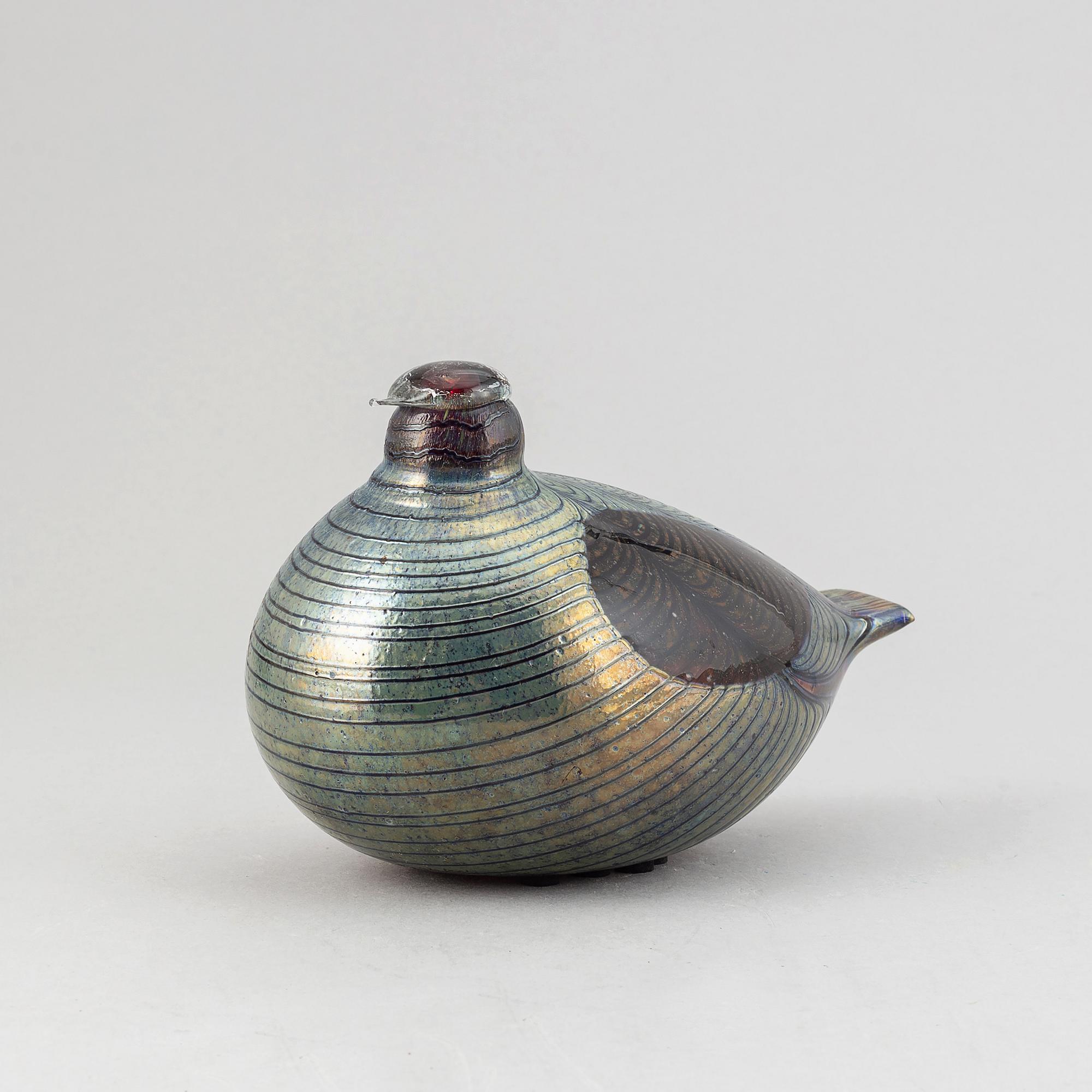 Oiva Toikka, glasskulptur, fågel, Nuutajärvi - Notsjö, signerad.