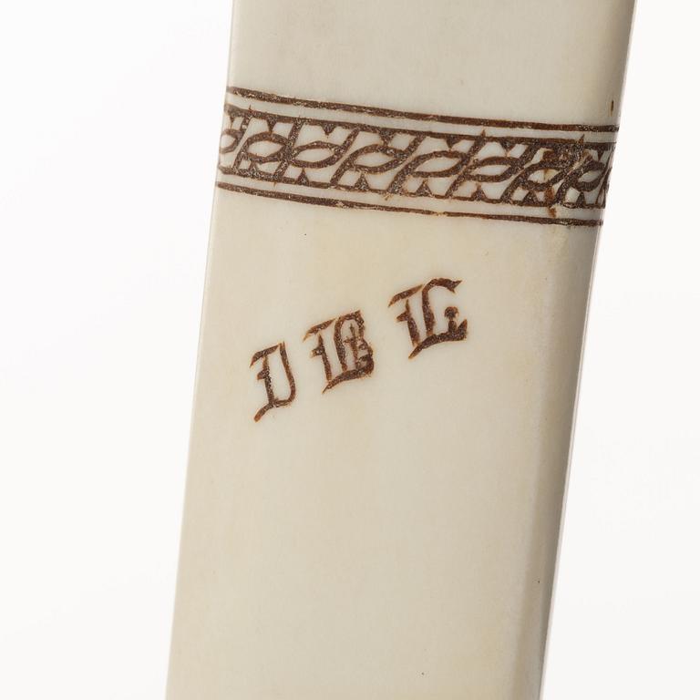 Ivar Bernhard Lampa, a horn knife, signed.