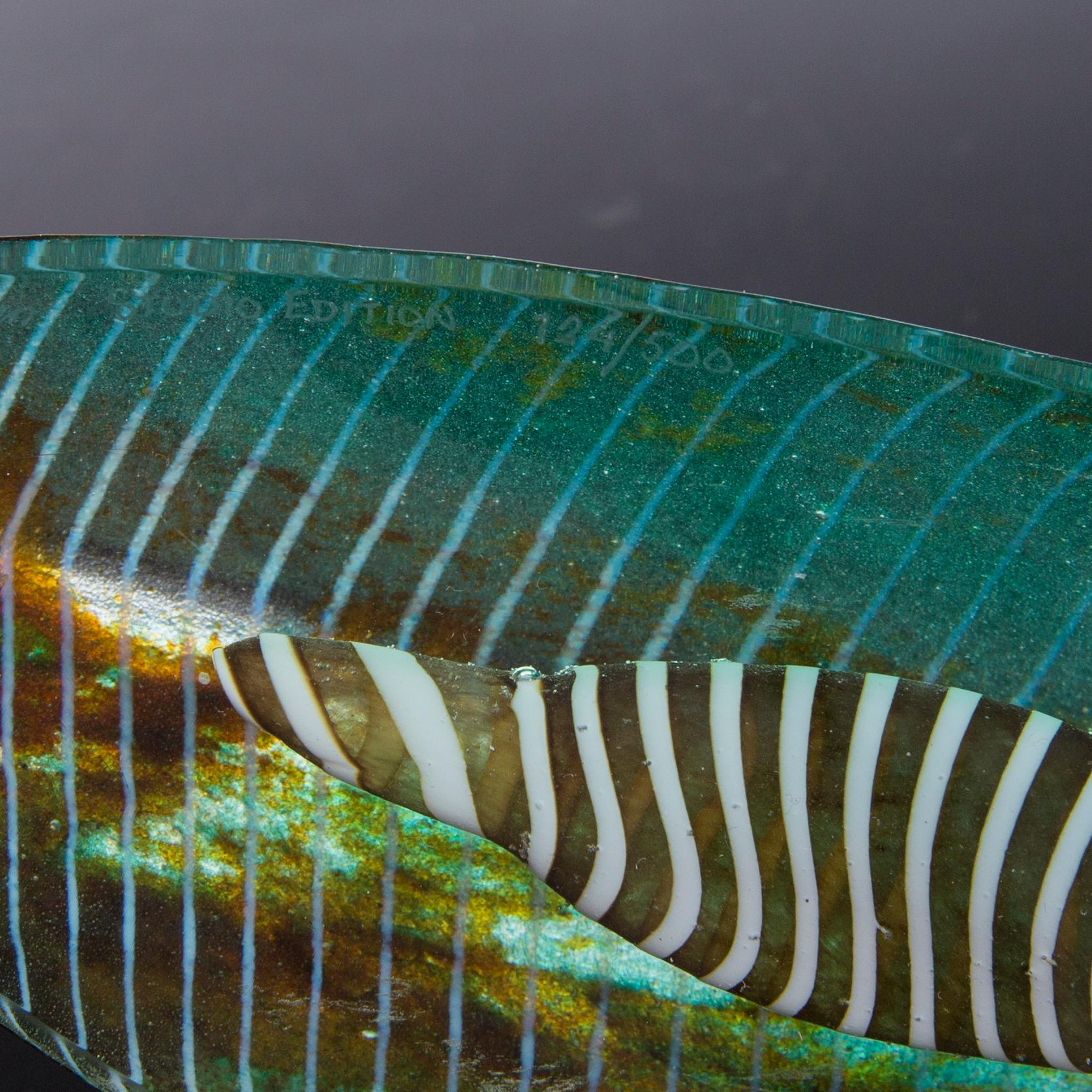 A Bertil Vallien glass sculpture, Kosta Boda. Signed and numbered 124/500.