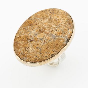 Sven-Erik Högberg, ring, sterling silver with natural stone, Gothenburg 1987.