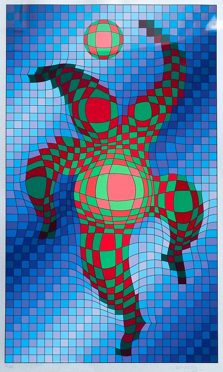 Victor Vasarely, "CLOWN WITH A BALL".
