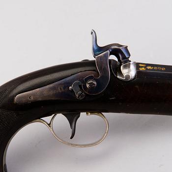 PERCUSSION LOCK PISTOL, mid 19th century.