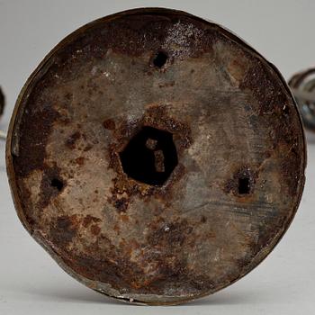 KANDELABRAR, ett par, nysilver, 1900-tal.