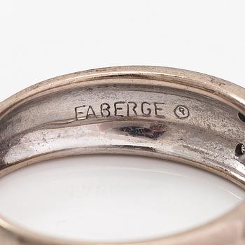 Fabergé, An 18K white gold ring with enamel and diamonds ca. 0.04 ct in total. Victor Mayer.