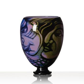 Eva Englund, a unique 'graal' glass vase, Muraya, Sweden 1992.