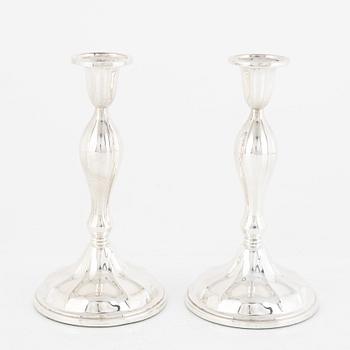 A Pair of Norwegian Silver Candlesticks, mark of  Thorvald Marthinsen.