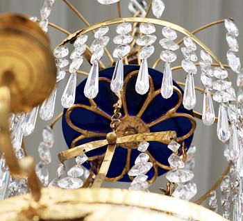 A late Gustavian early 19th century seven-light chandelier.