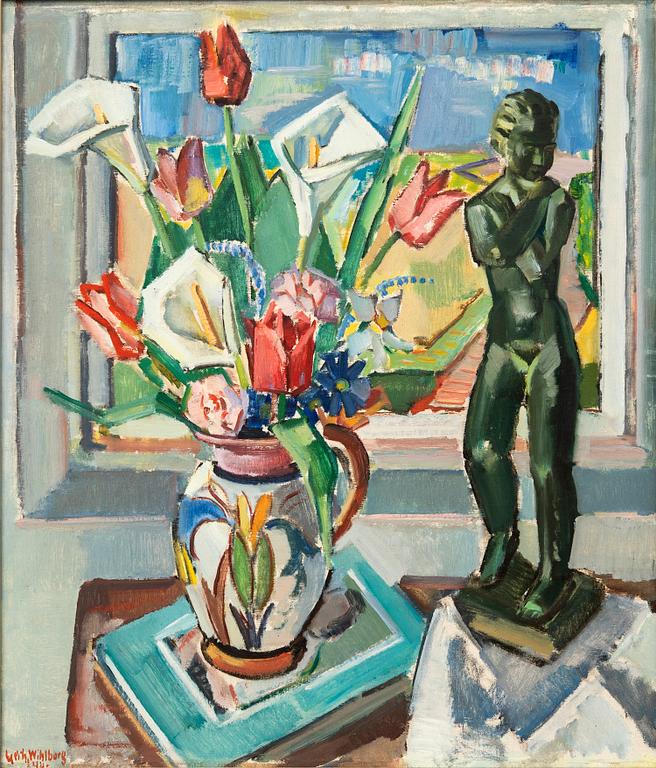 Gerhard Wihlborg, "Spring Flowers and Figurine".