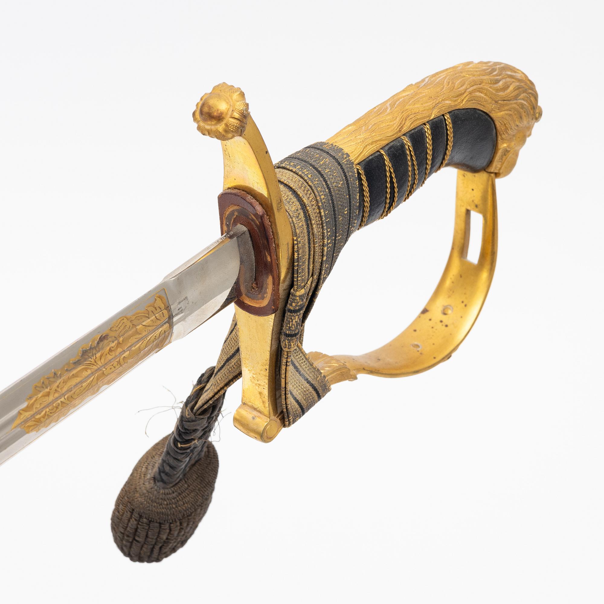 A Swedish infantry officer's sword, with scabbard.