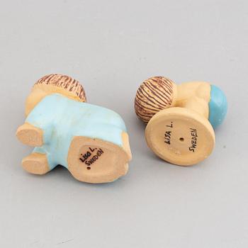 Lisa Larson, eight stoneware figurines, seven for K-Studion, Gustavsberg.