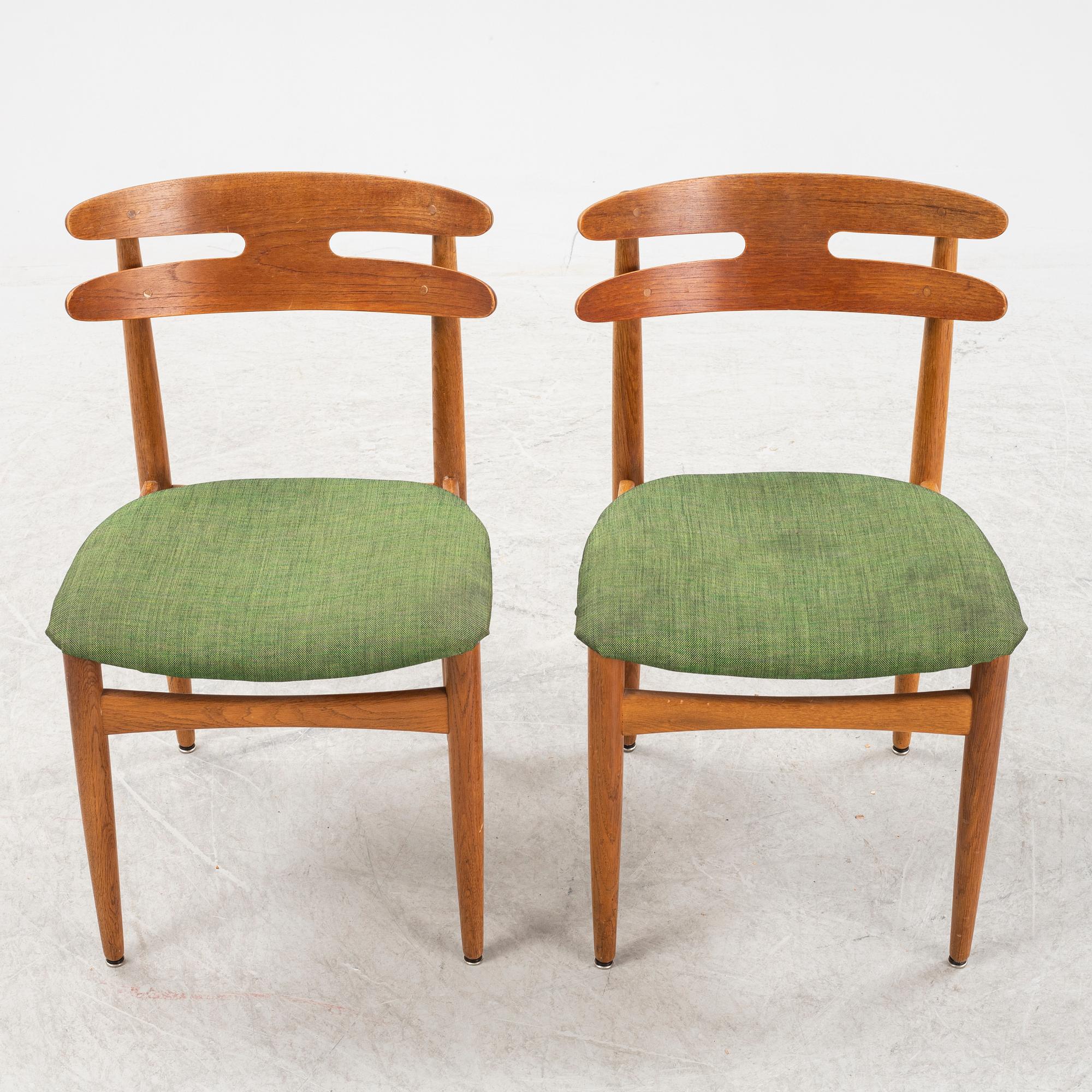 Johannes Andersen, a set of 6 chairs for Bramin Denmark, 1960's.