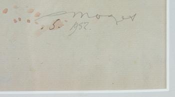 PIET MOGET, akvarell, sign o dat 1952.