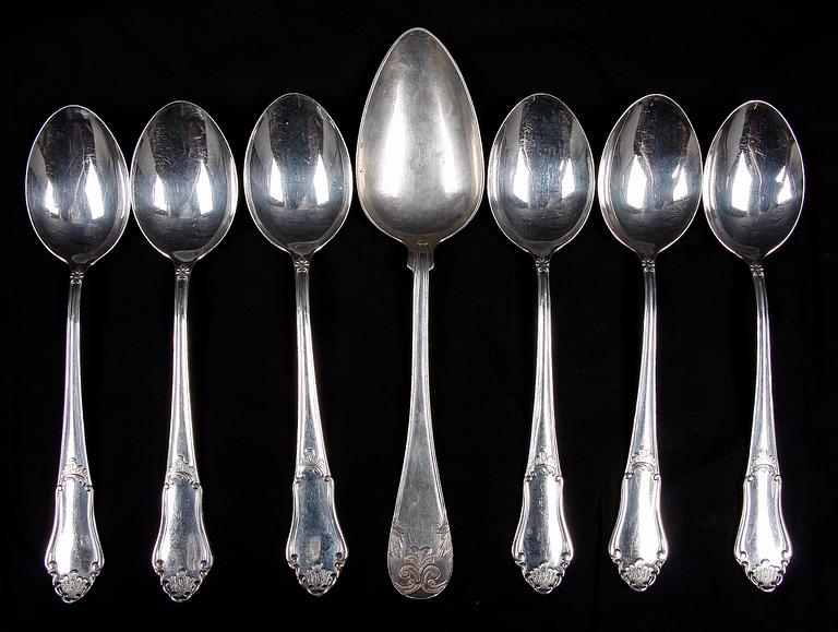 PARTI BESTICK, 20 delar, silver, 1800/1900-tal, vikt 470 g.