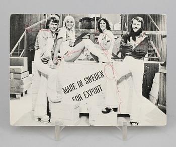 VYKORT MED AUTOGRAFER, ABBA. Egenhändiga.
