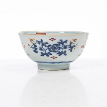 Parti Famille Rose-porslin, 5 delar, kina, Qianlong (1736-95).