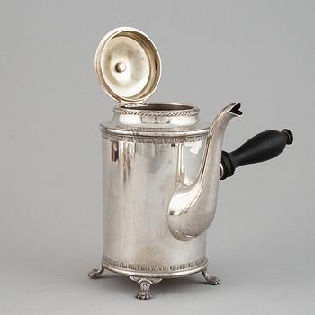 CG Råström, kaffeservis, 3 delar, silver, Stockholm 1950. Gustaviansk-stil.
