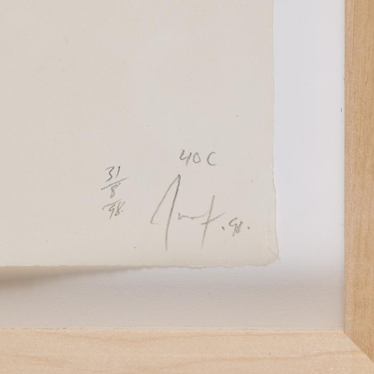 ULF ROLLOF, triptyk, akvarell på papper, signerad och daterad 31/8/98.