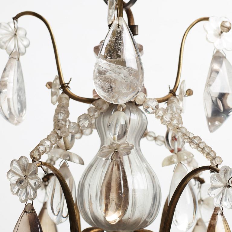 A Swedish Rococo four-light chandelier, second half of the 18th century.