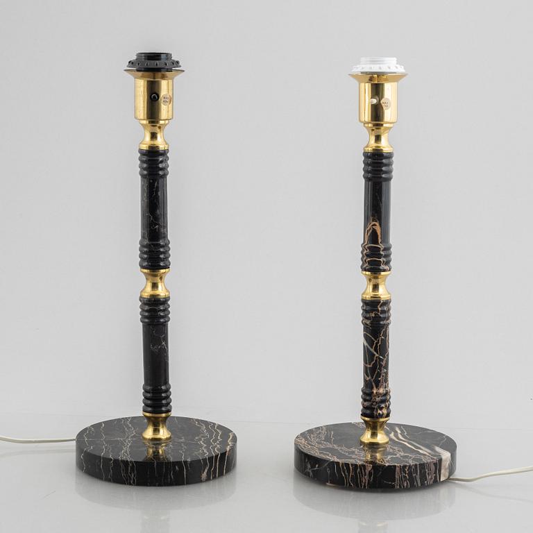 A pair of table lamps, NAFA Nybro Armaturfabrik, second half of the 20th Century.