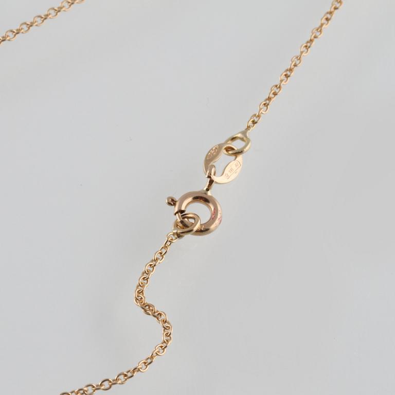 HÄNGE, 18K guld med briljantslipade diamanter ca 0.11 ct samt gula safirer ca 1.47 ct. Vikt 5,2 gram.
