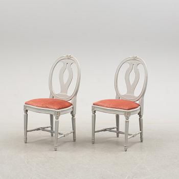 A set of six Gustavian style chairs, second half of the 20th century.