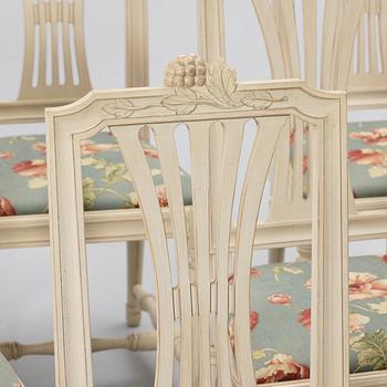 Dining set, 7 pieces, Gustavian style, 20th century.