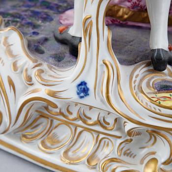 A Rococo style porcelain figurine group, Rudolstadt Volkstedt, Germany, early 20th Century.