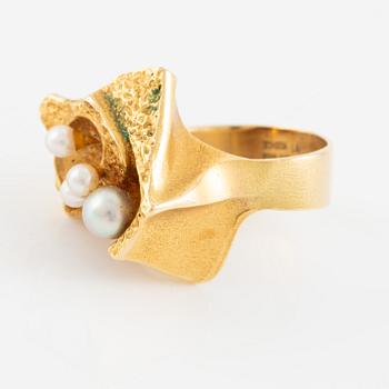 Björn Weckström, ring, 18K guld med pärlor, Lapponia.