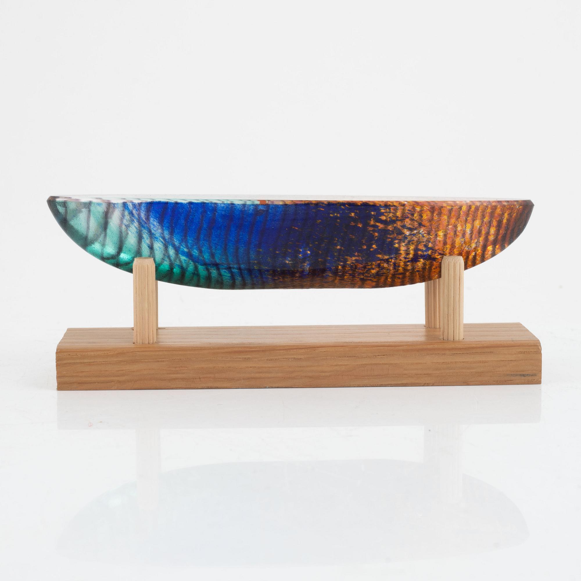 Bertil Vallien, skulptur, båt, Kosta Boda 1995.