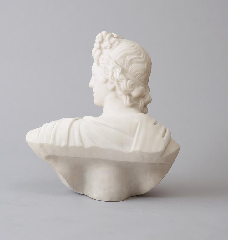 An Apollo di Belvedere marble bust after the antique circa 1900.
