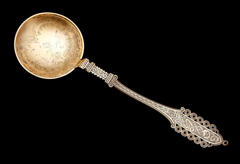 SKED, förgyllt silver, P Hertz 1897, Danmark. Vikt ca 112 g.