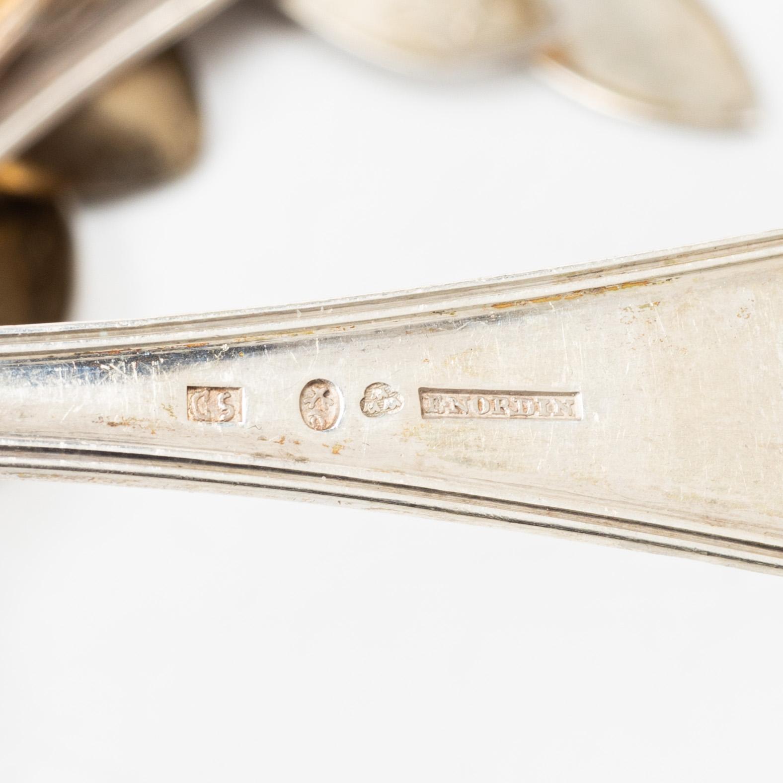 Sixteen silver spoons and seven teaspoons, Sweden, 19th and 20th century.