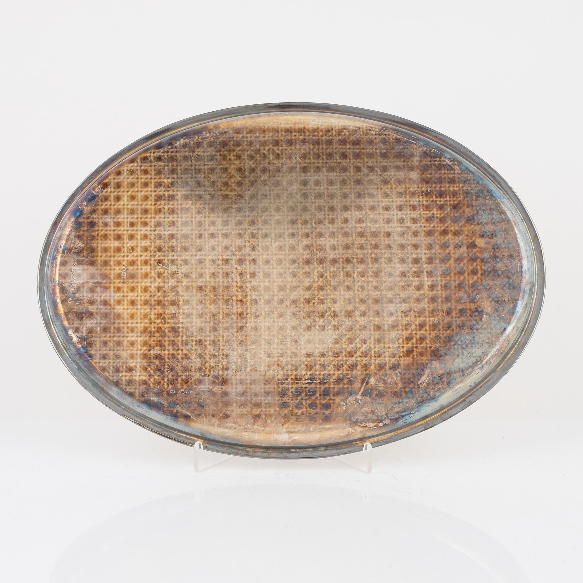 Tray, silver, CG Hallberg, Stockholm, 1950.