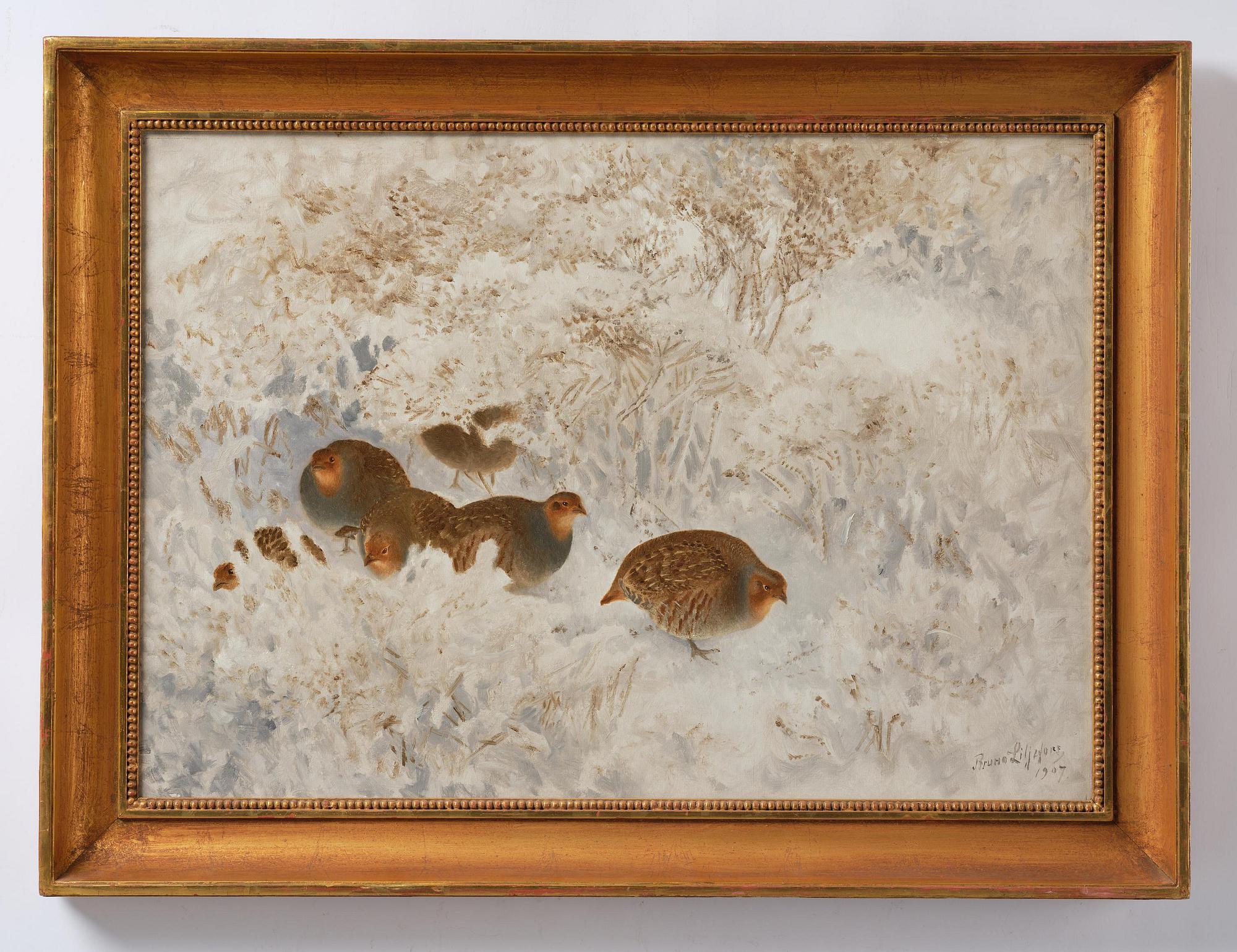 Bruno Liljefors, Grouse in snow.