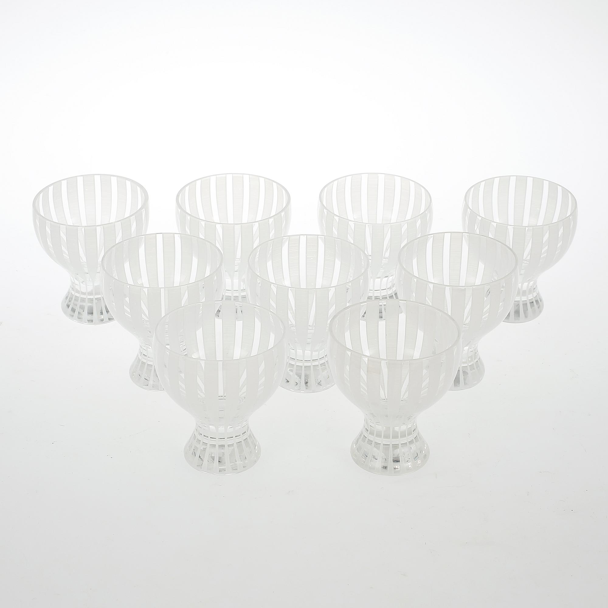 GLAS, 9 st, "Strikt", Bengt Orup, Johansfors.