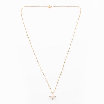 Necklace, 18K gold with Akoya pearl and brilliant-cut diamonds.
