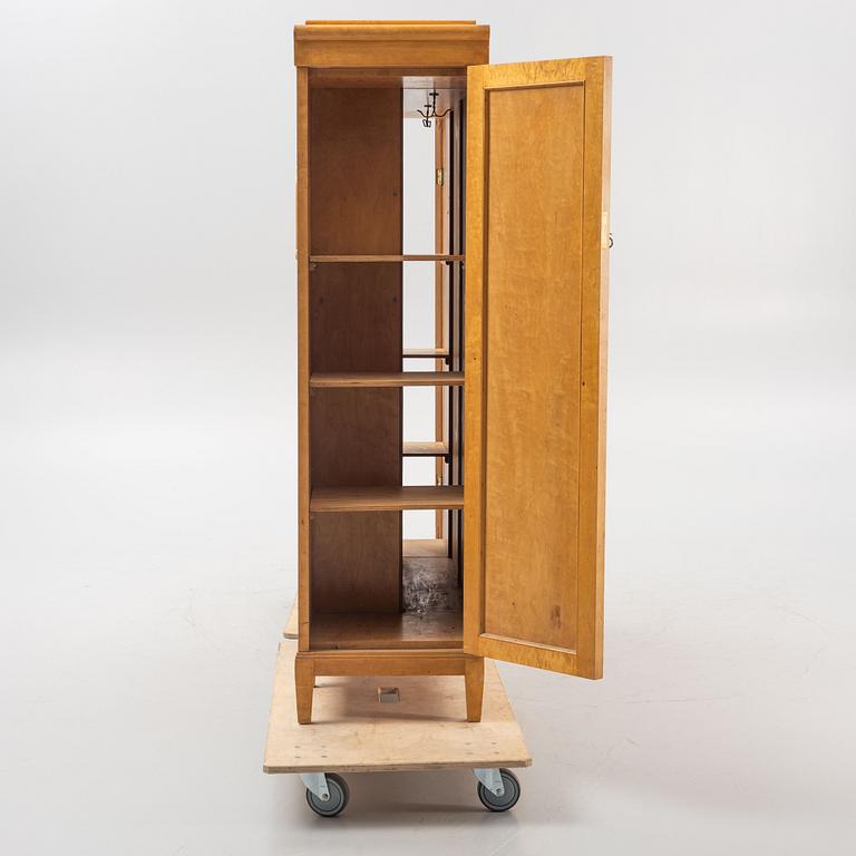 A birch veneered book case/wardrobe, 1930's/40's.