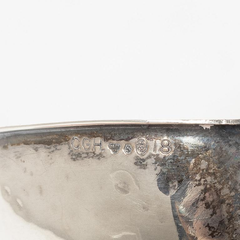 Nine similar silver punsch cups + one of other model, different makers, Sweden, 1945-55.