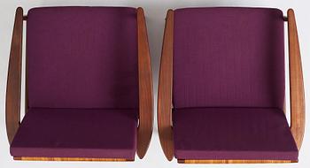 Hans Olsen, a pair of model '519' easy chairs, Juul Kristensen, Denmark, 1950's.