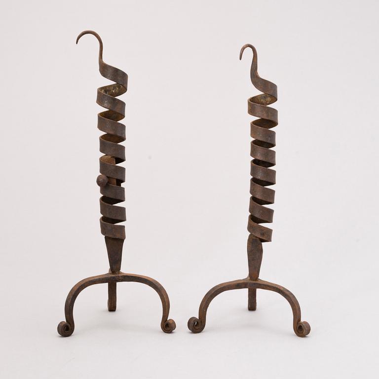 A pair of 18th-century candlesticks, Central Europe.