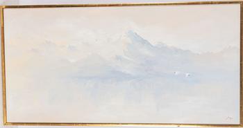 Axel Lind, Mountain Landscape with Flying Swans.