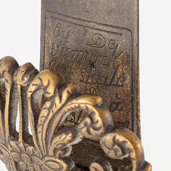 A rococo hunting sword, 18th Century.