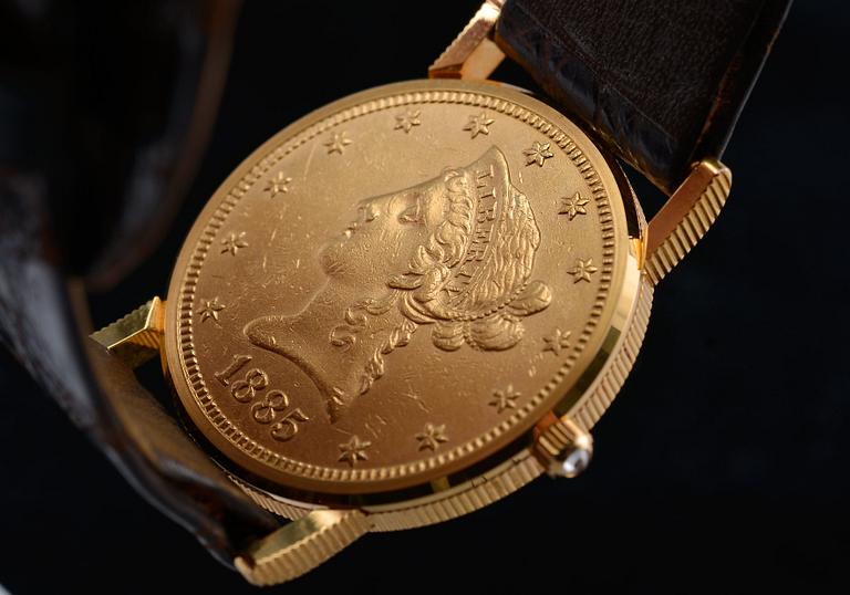 MIESTENRANNEKELLO, "Corum 10 Dollar Coin Watch" 22 ja 18K kultaa. ref. 5014756.