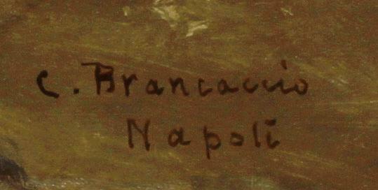 CARLO BRANCACCIO (ITALIEN), C BRANCACCIO, olja på duk, sign, Napoli. 1800-talets slut.