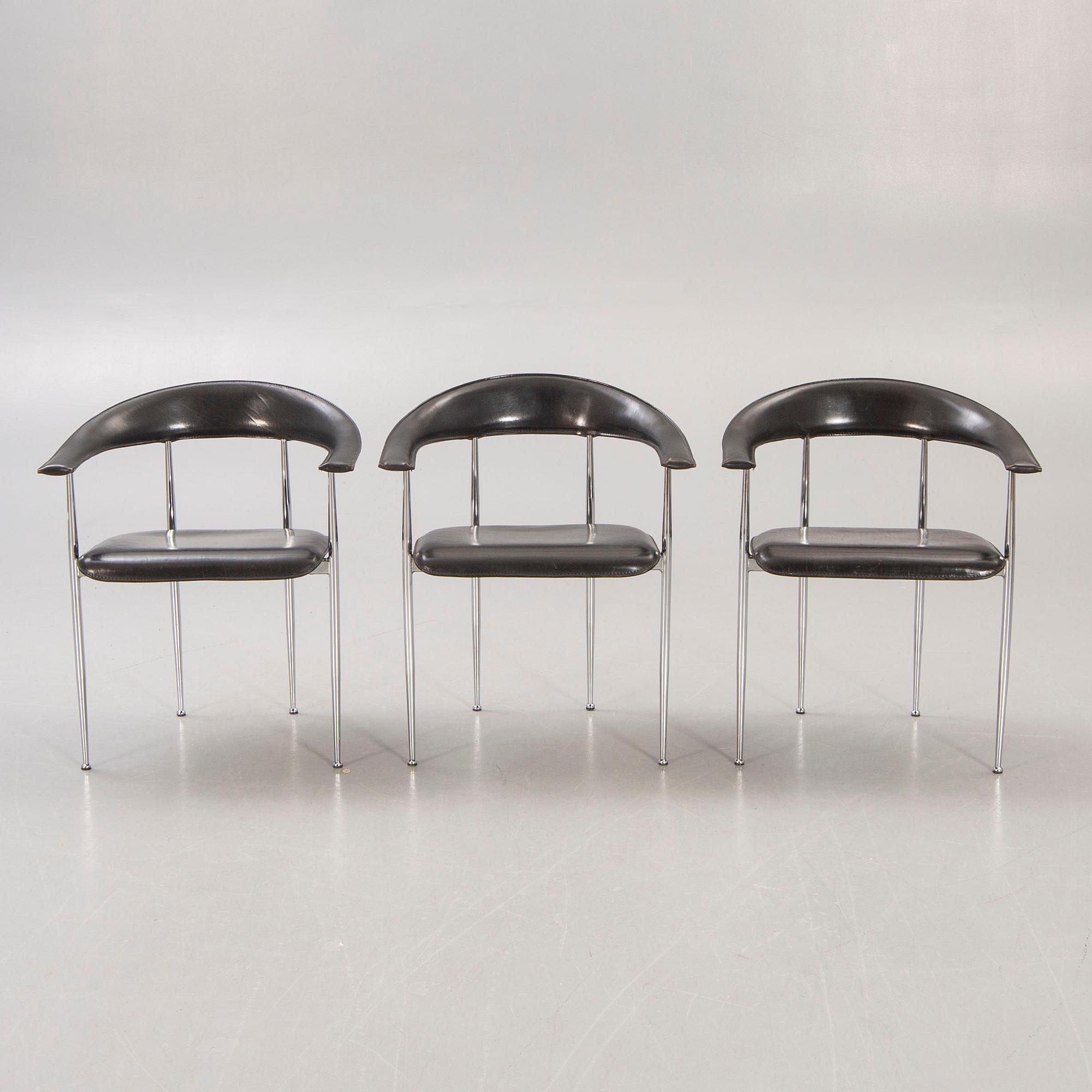 Giancarlo Vegni & Gianfranco Gualtierotti, a set of six armchairs for Fasem in the latter part of the 20th century.