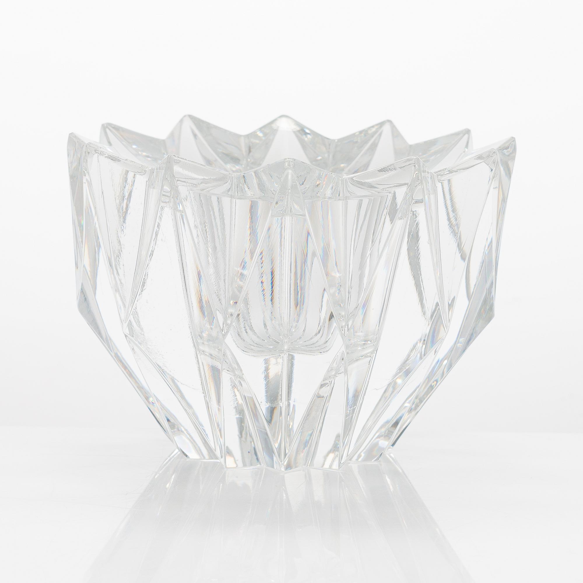 Aimo Okkolin, skål, "Näckros", signerad Aimo Okkolin, Riihimäen Lasi Oy.