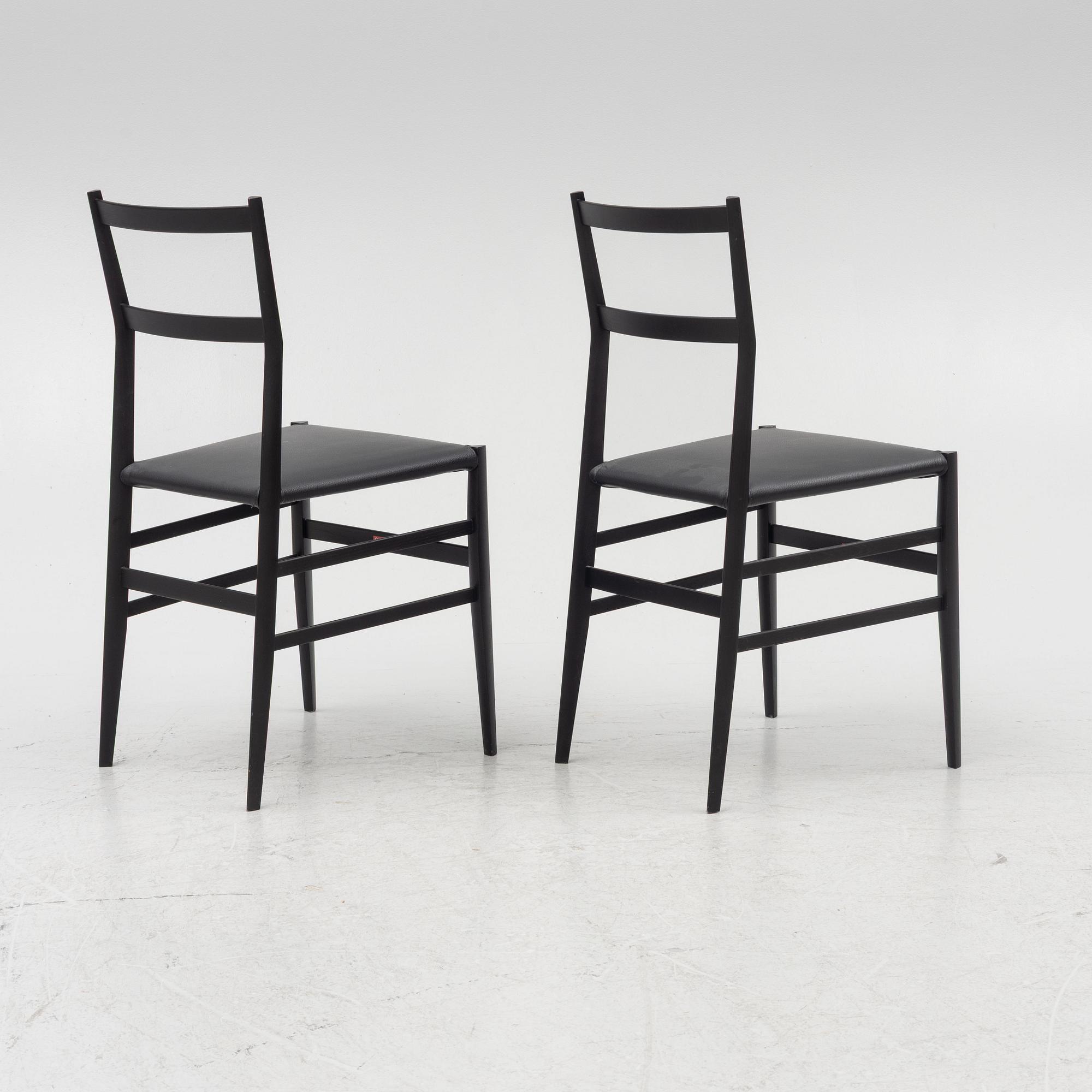 Gio Ponti, a set of two "Superleggera" chairs, Cassina, 21st century.